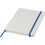 Spectrum A5 white notebook with coloured strap, White,Royal blue