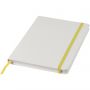 Spectrum A5 white notebook with coloured strap, White,Yellow
