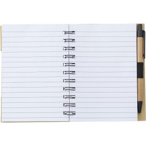 Wire bound notebook with ballpen Niall, brown (Notebooks)