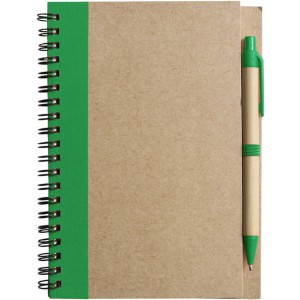 Wire bound notebook with ballpen. Stella, green (Notebooks)