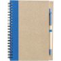 Wire bound notebook with ballpen. Stella, light blue