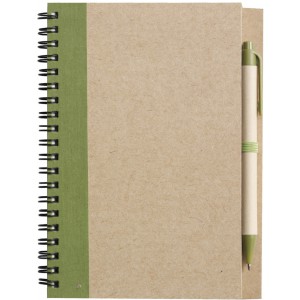 Wire bound notebook with ballpen. Stella, light green (Notebooks)