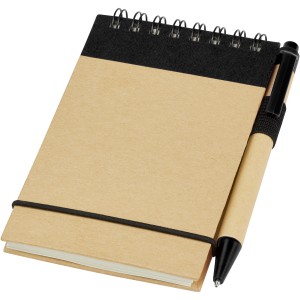 Zuse A7 recycled jotter notepad with pen, Natural, solid black (Notebooks)