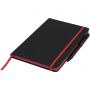 Noir Edge medium notebook, solid black,Red