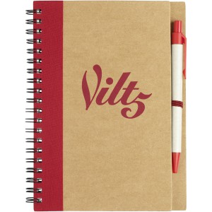 Priestly recycled notebook with pen, Natural,Red (Notebooks)