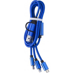 Nylon charging cable Leif, cobalt blue (Eletronics cables, adapters)