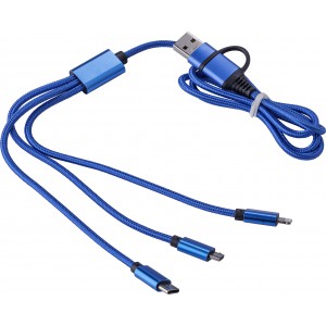 Nylon charging cable Leif, cobalt blue (Eletronics cables, adapters)