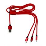 Nylon charging cable, red (8597-08)