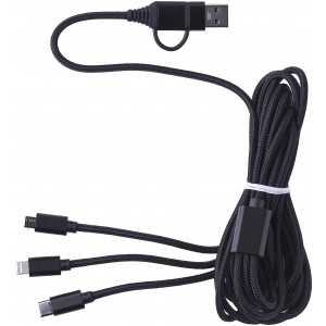 Nylon charging cable Sable, black (Eletronics cables, adapters)