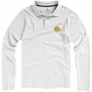 Oakville long sleeve men's polo, White (Long-sleeved shirt)