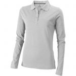 Oakville long sleeve women's polo, Grey melange (3808796)