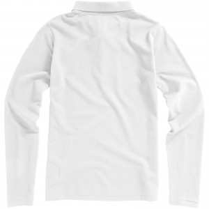 Oakville long sleeve women's polo, White (Long-sleeved shirt)