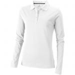 Oakville long sleeve women's polo, White (3808701)