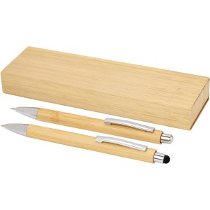 Oblys bamboo ballpoint pen and mechanical pencil set (black 