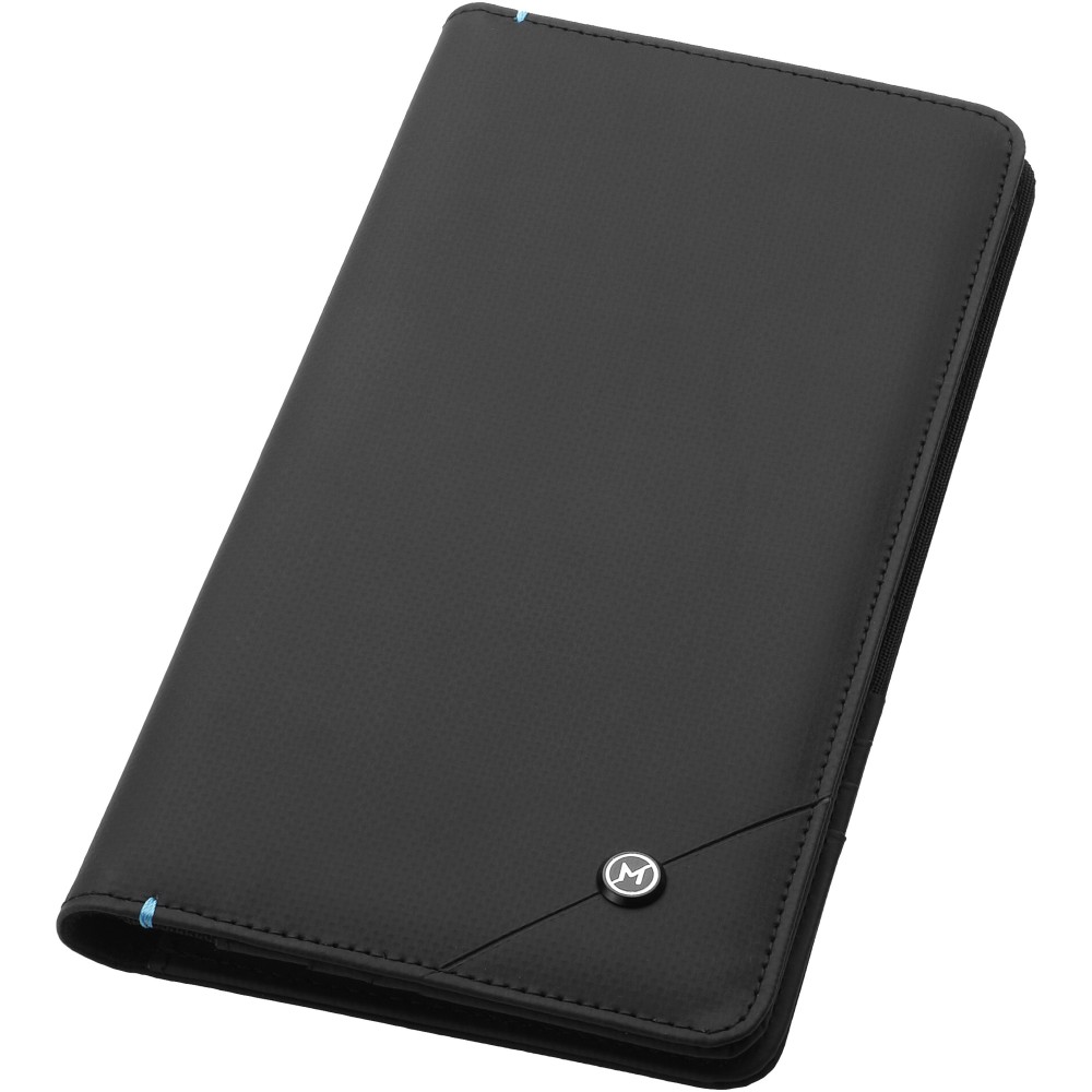 Printed Odyssey RFID secure travel wallet, solid black (Travel wallets)