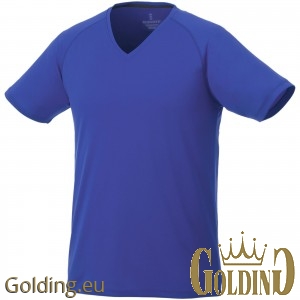 Printed Amery short sleeve men's cool fit v-neck shirt, Blue, L (T