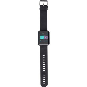 ABS smart watch with silicone wrist band, black