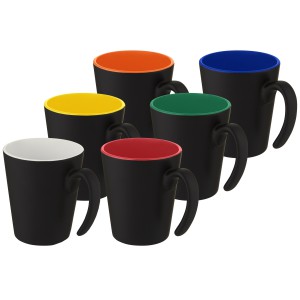 Oli 360 ml ceramic mug with handle, Blue, Solid black (Mugs)