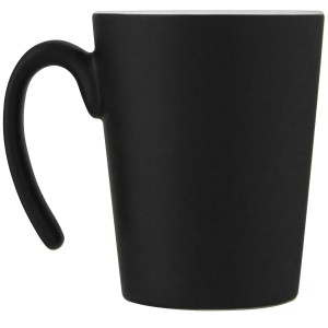 Oli 360 ml ceramic mug with handle, White, Solid black (Mugs)