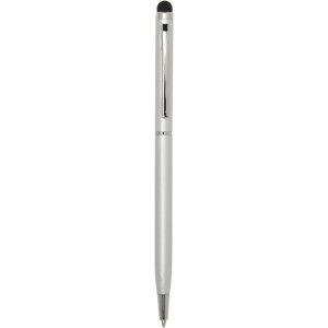 Ore aluminium ballpoint pen with stylus (blue ink), Silver (Metallic pen)