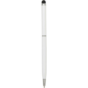 Ore aluminium ballpoint pen with stylus (blue ink), White (Metallic pen)