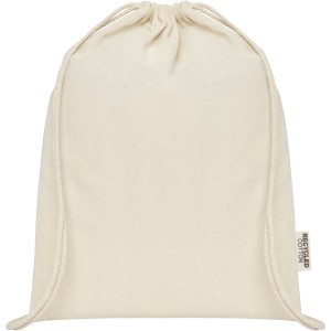 Oregon 140 g/m2 GRS recycled cotton drawstring bag, Natural (Backpacks)