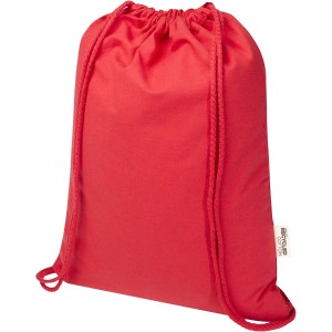 Oregon Blend 140 g/m2 GRS recycled drawstring bag 5L, Red