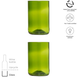 Originalhome 280 ml drinking glass set, Green (Glasses)