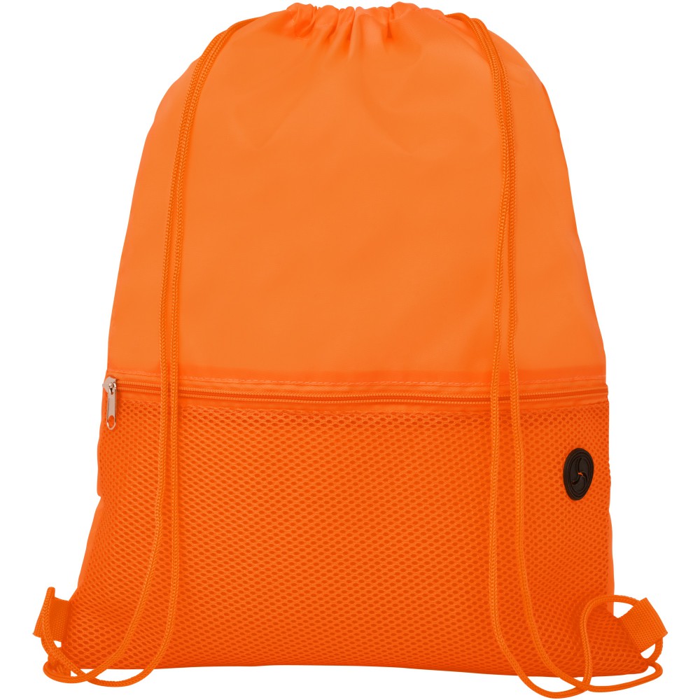 Printed Oriole mesh drawstring backpack, Orange (Backpacks)