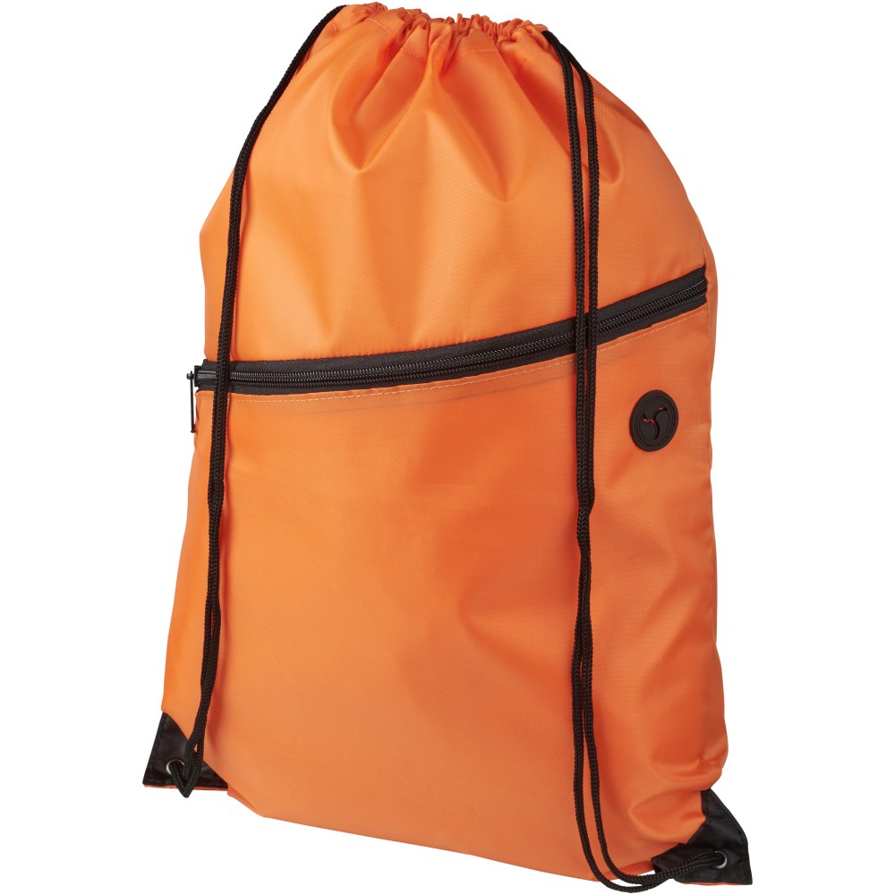 FREE SHIPPING! Gatorade Drawstring Bag Black and Orange with Zipper Pockets 