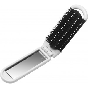 ABS hair brush with mirror Meghan, white