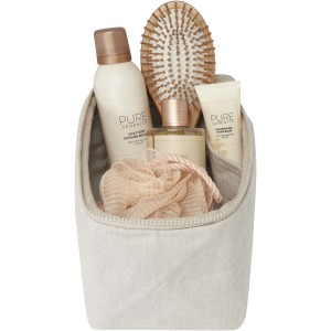 Pack 500 g/m2 Aware(tm) recycled toiletry organiser, Oatmeal (Cosmetic bags)