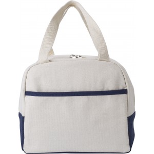 Cotton (280 gr/m2) cooler bag Alex, navy/natural