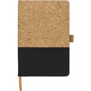 Cork and cotton notebook Trevor, black