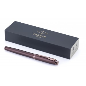 Parker IM Monochrome PVD rollerball, burgundy (Metallic pen)