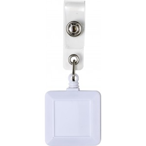 Plastic name card/name badge holder, white
