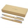 Apolys bamboo ballpoint and rollerball pen gift set, Natural