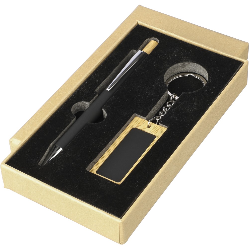 Bamboo writing set Zaid, black (Pen sets)