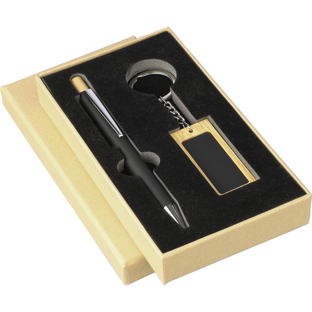 Bamboo writing set Zaid, black (Pen sets)