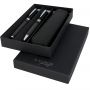 Carbon duo pen gift set with pouch, solid black
