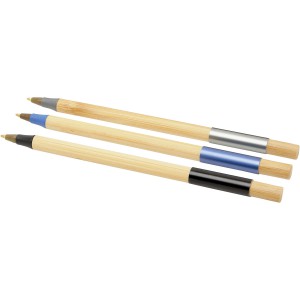 Kerf 3-piece bamboo pen set, Solid black, Natural (Pen sets)