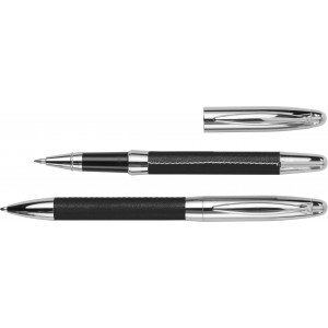 Metal ballpen and rollerball, black (Pen sets)
