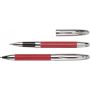 Metal ballpen and rollerball, red