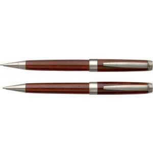 Rosewood pen set, brown (Pen sets)