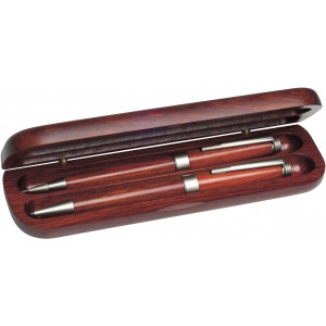 Rosewood pen set, brown (Pen sets)