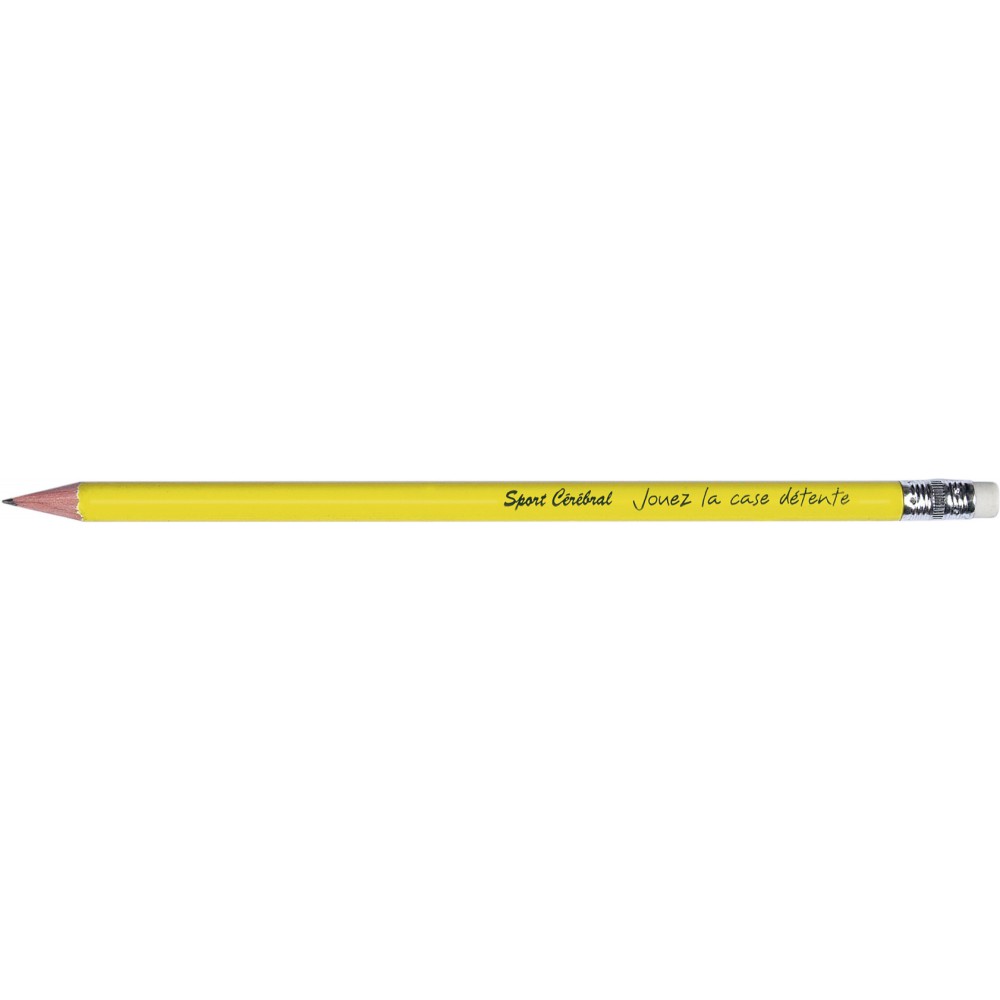 Printed Pencil with eraser Isaac, yellow (Pencils)