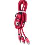 Nylon charging cable Leif, red