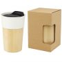 Pereira 320 ml porcelain mug with bamboo outer wall, Off whi