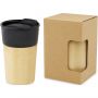 Pereira 320 ml porcelain mug with bamboo outer wall, Shiny b