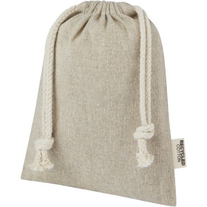 Pheebs 150 g/m2 GRS recycled cotton gift bag small 0.5L, Heather natural (Pouches, paper bags, carriers)